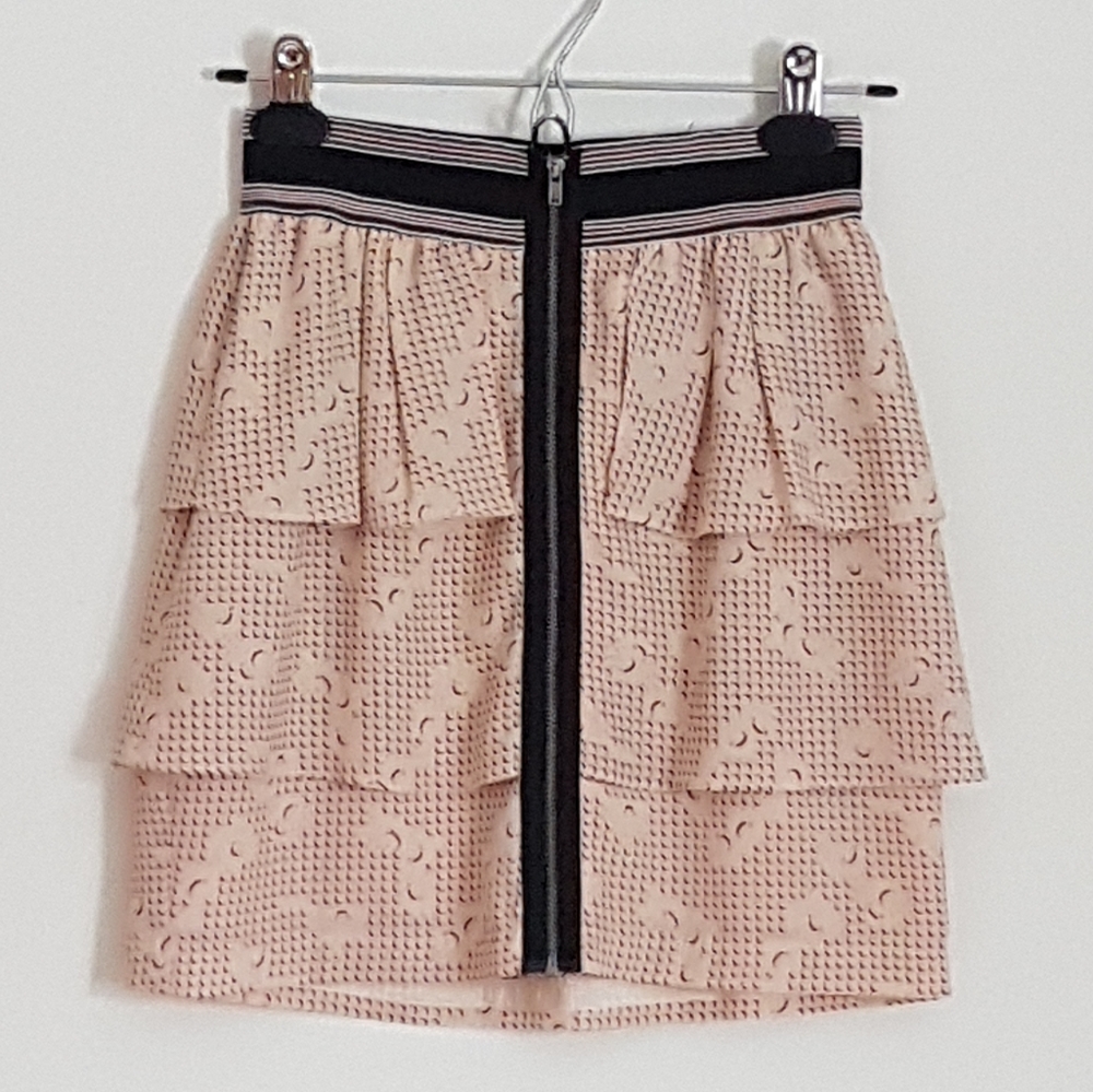 BCBGeneration Zip Front Peach Tiered Skirt